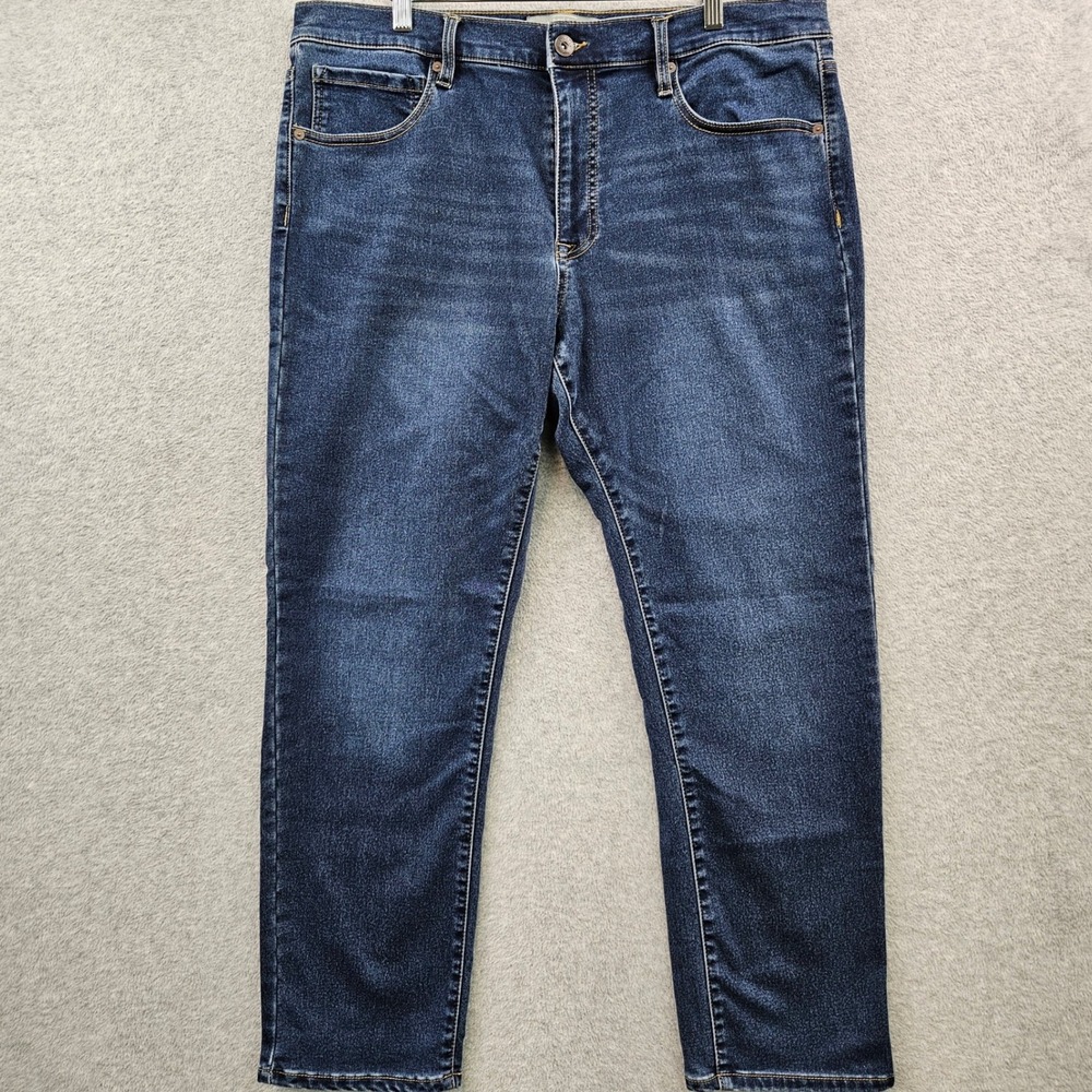 BERKLEY JENSEN Dadcore STRETCH Straight Jeans Mens 38x30 Dark Wash